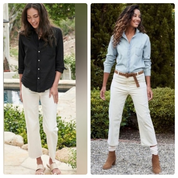 Frank & Eileen Pants - Frank & Eileen Kinsale Trouser Pant Italian Performance Cord Vintage White 4